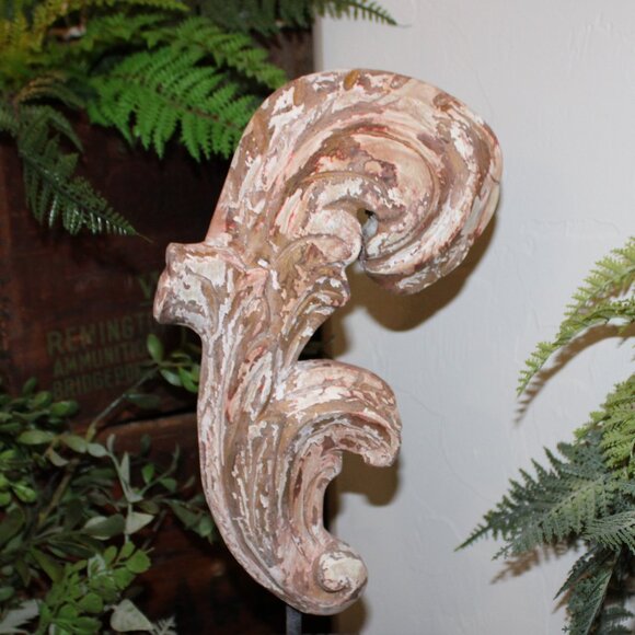 Chippy VTG 16" Rustic Wood & Iron Architectural Salvage Relic Statuary Finial - Picture 10 of 11